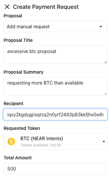 BTC Payment Request