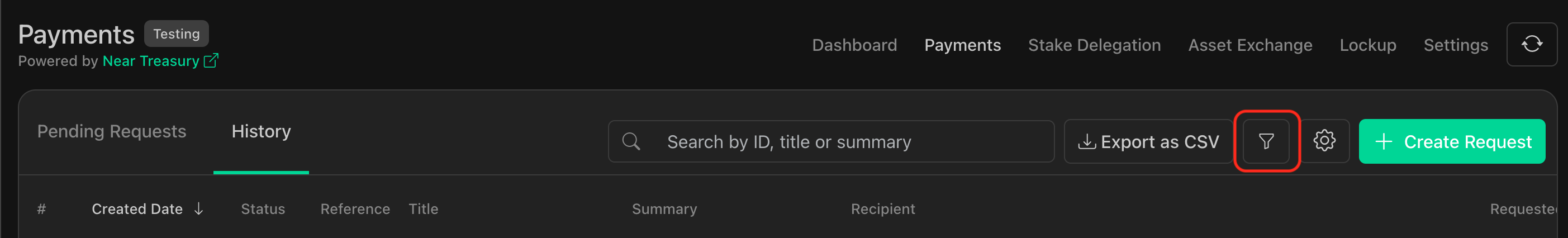 Open payment filters